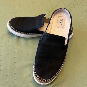 UGG Women’s Black Leather Slip-Ons size 9